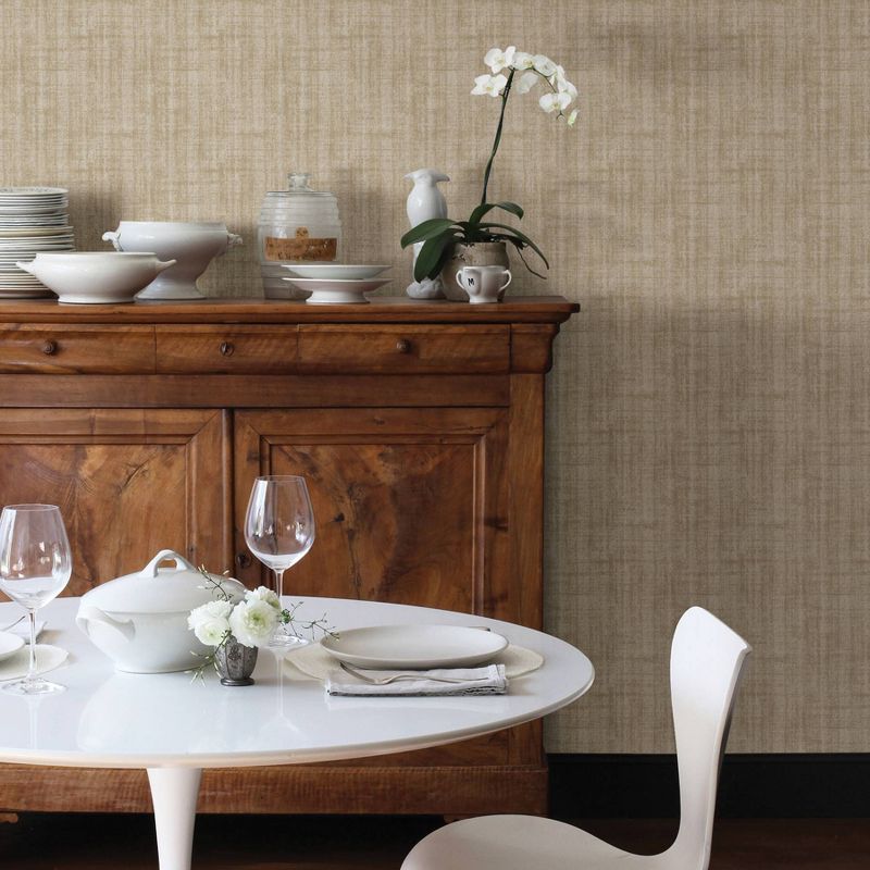 Brewster Aurum Linen Peel and Stick Wallpaper