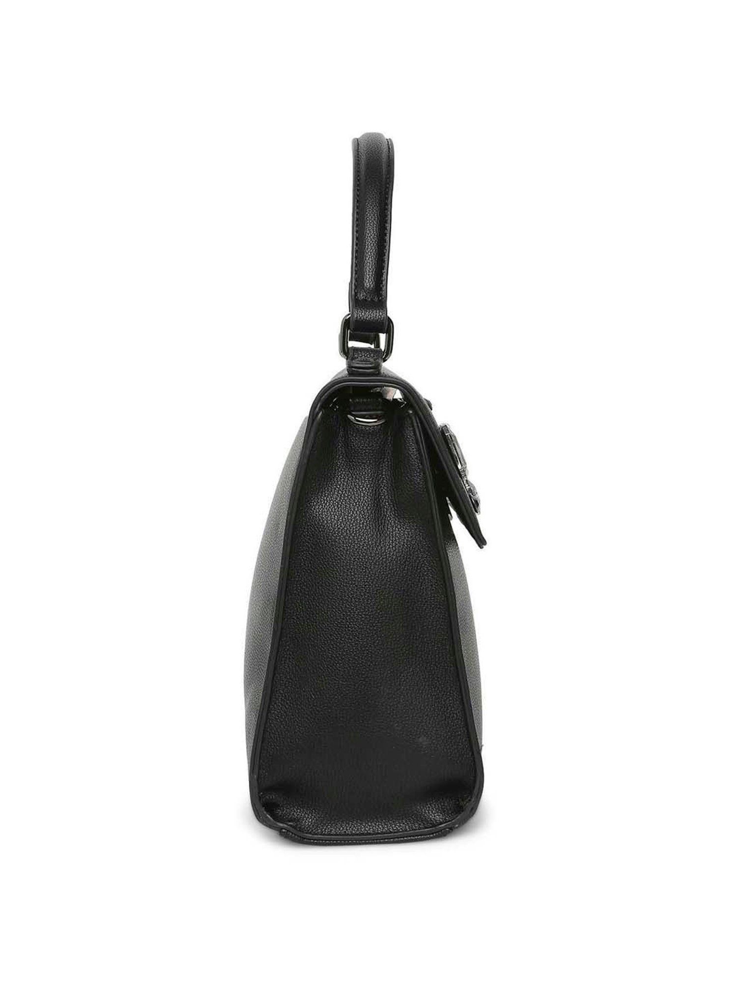 Marina Galanti Black Embellished Medium Satchel Handbag