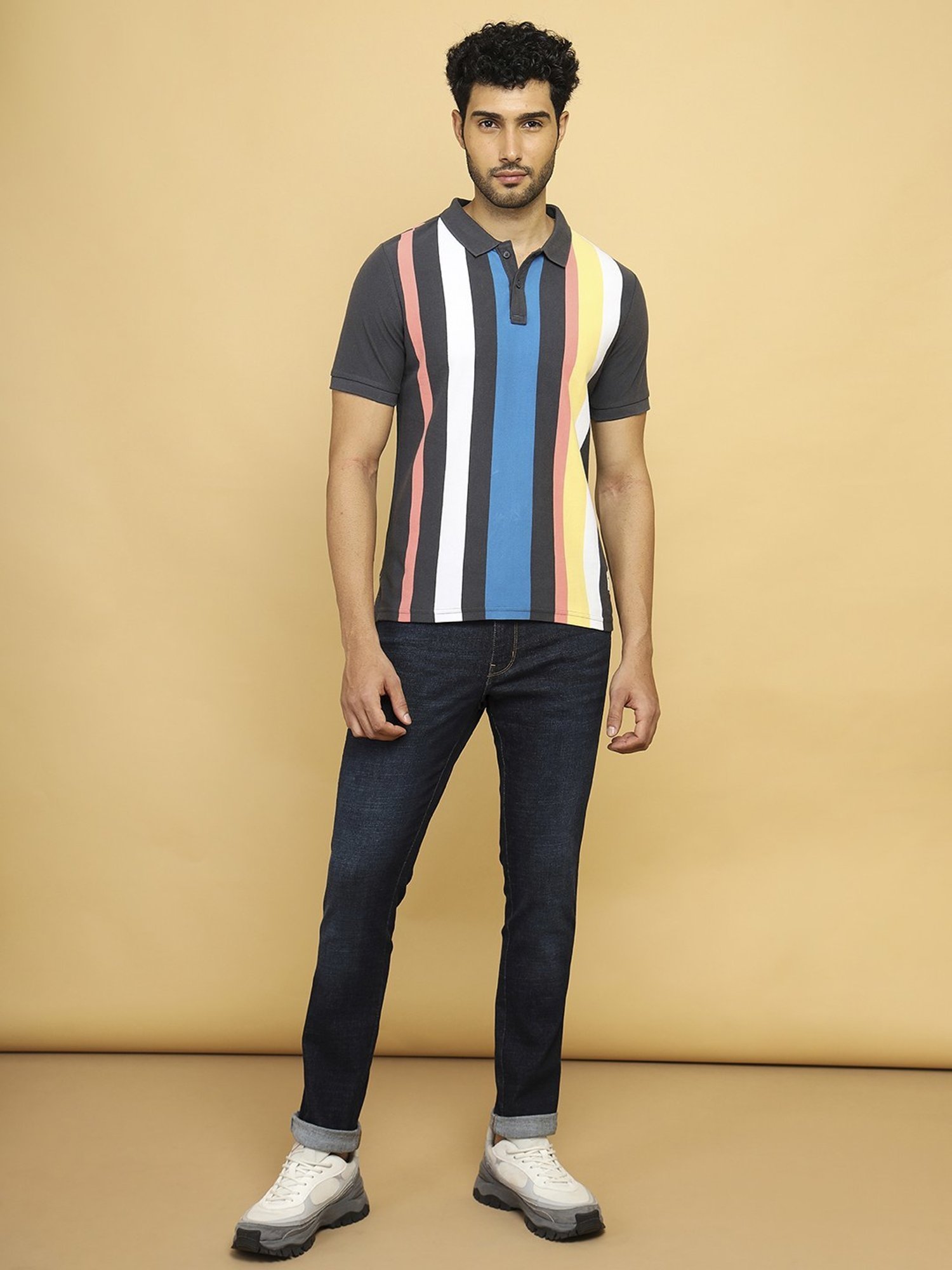 Wrangler Multi Cotton Regular Fit Striped Polo T-Shirt
