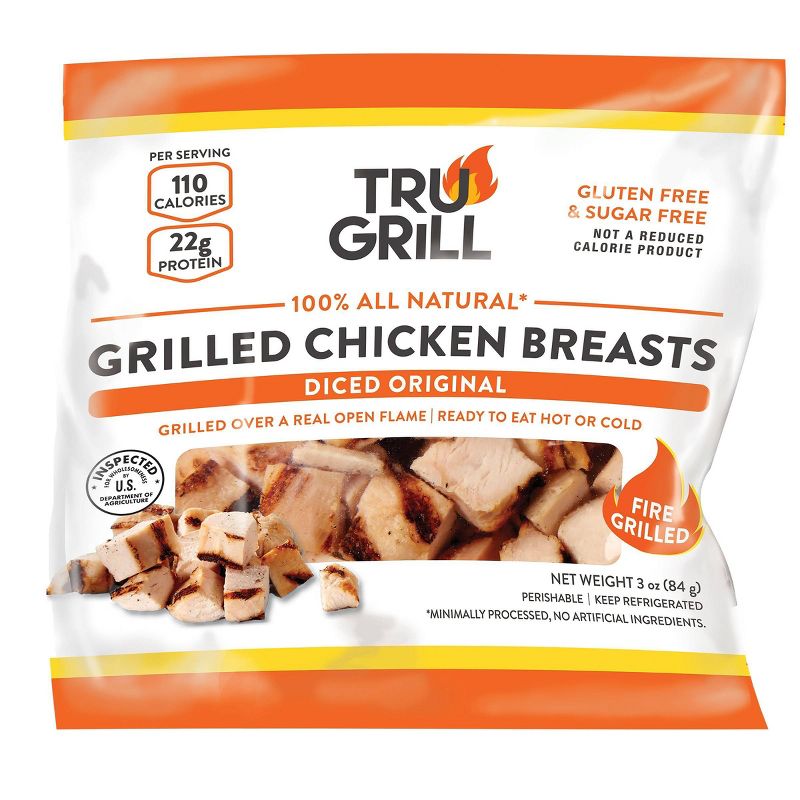 Tru Grill Grilled Diced Original Chicken Breasts - 3oz