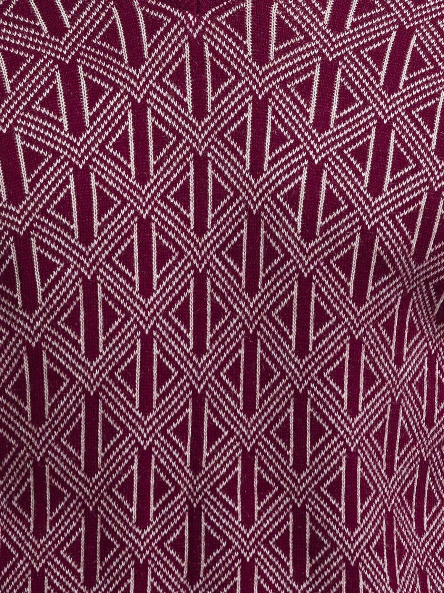 Parx Maroon Regular Fit Self Design Sweater