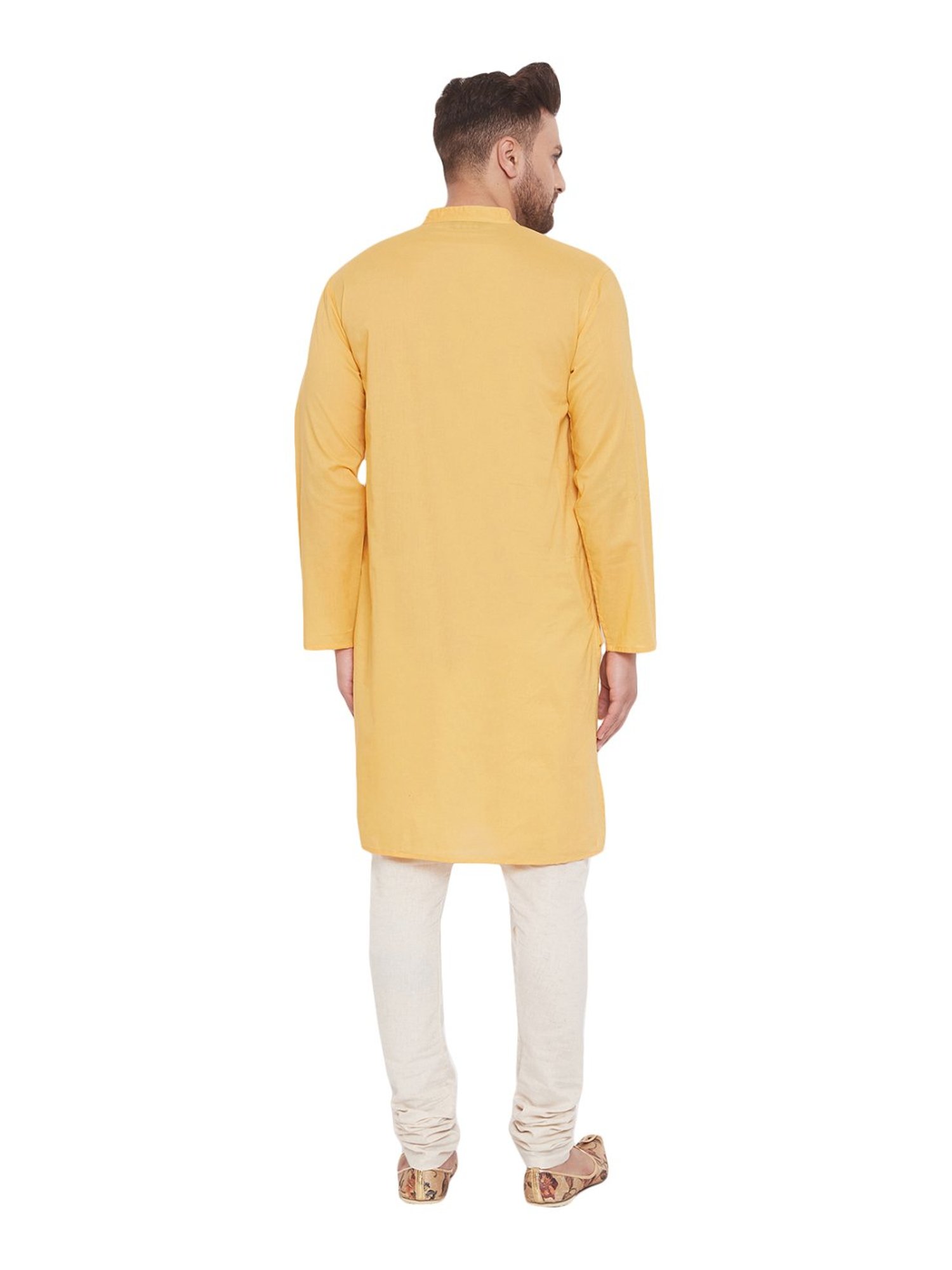 Even Yellow Cotton Regular Fit Kurta