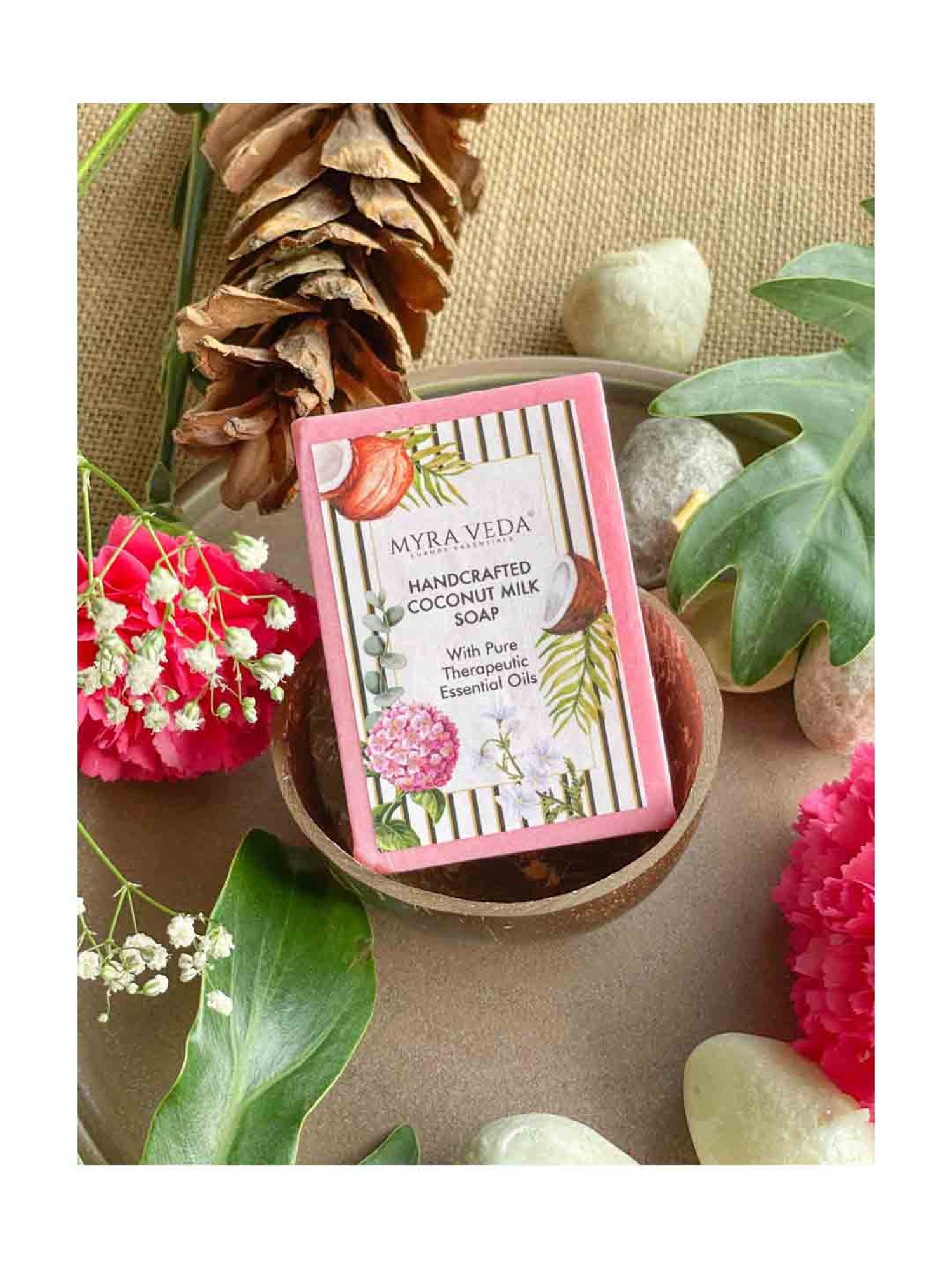 MYRA VEDA LUXURY ESSENTIALS Handcrafted Coconut Milk Soap - 100 gm