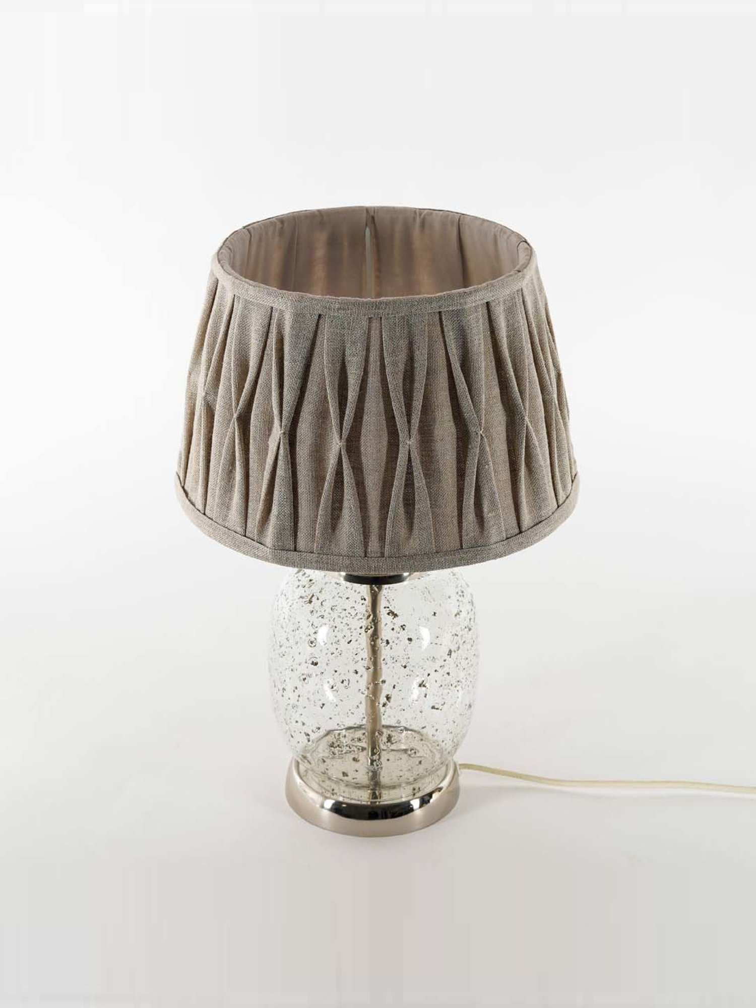 Kapoor Lamp Shades Chrome Glass Secret Tabel Lamp With Linen Shade