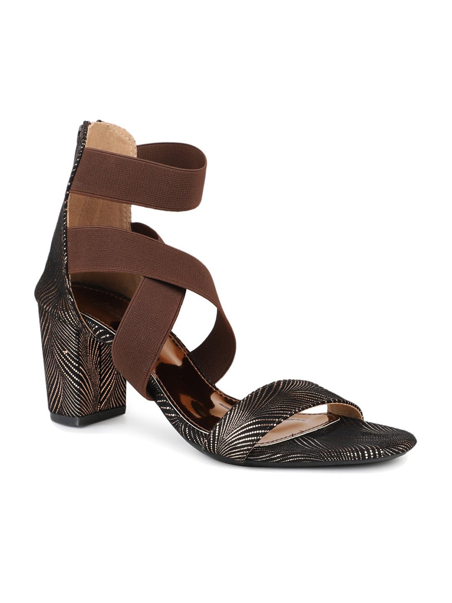 Inc.5 Women's Antique Gold Ankle Strap Sandals