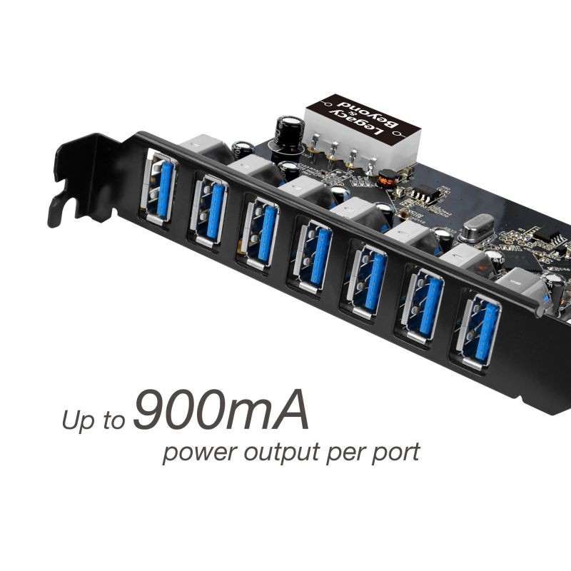 SIIG Legacy and Beyond Series PCIe to USB 3.0 7-Port PCI Express Card (External PCIe Host Card), Supports UASP