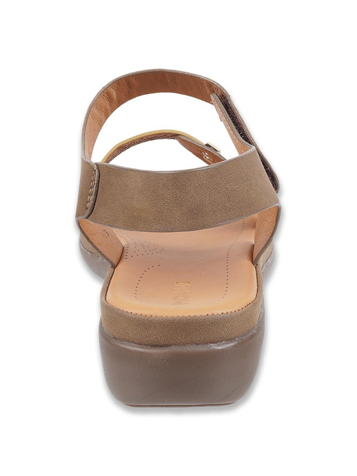 Mochi Women's Brown Ankle Strap Wedges
