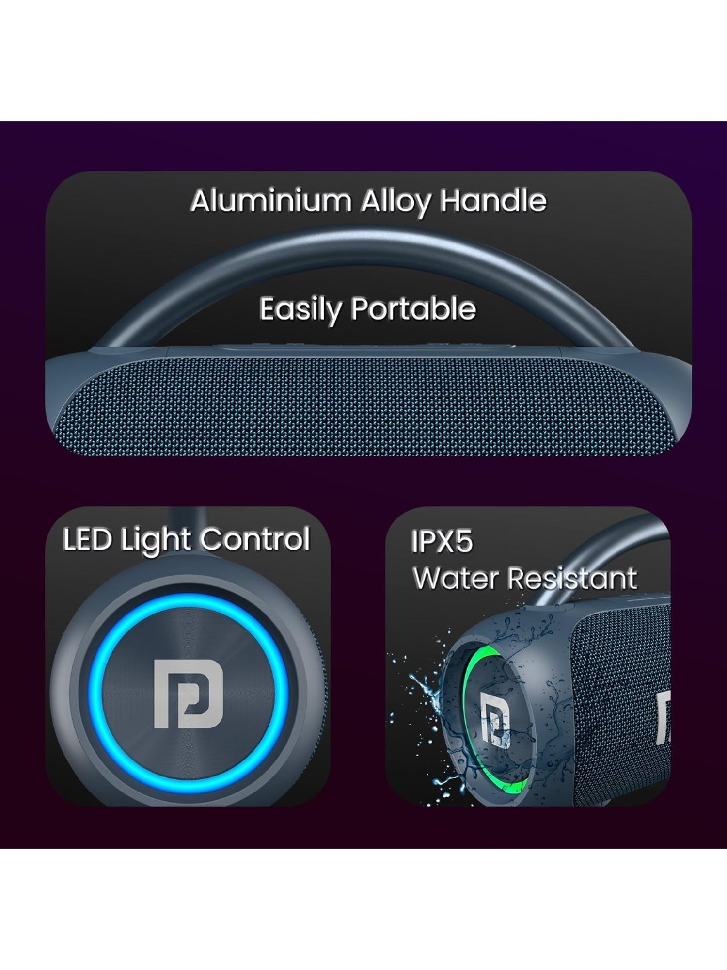 Portronics Radiant 30W Wireless Bluetooth Speaker With 6 Hours Playtime (Blue)