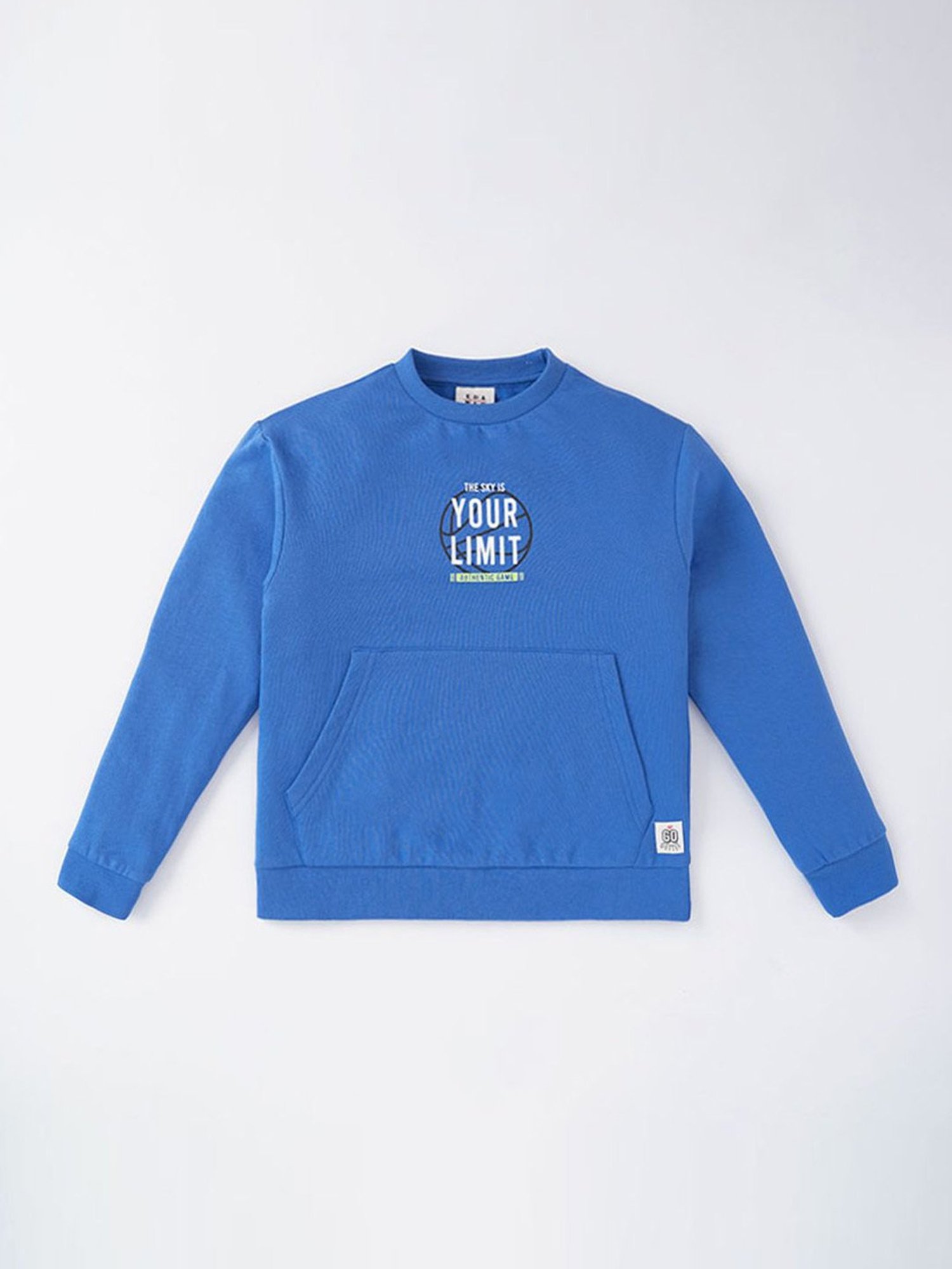 Ed-a-Mamma Kids Blue Cotton Printed Full Sleeves Sweatshirt