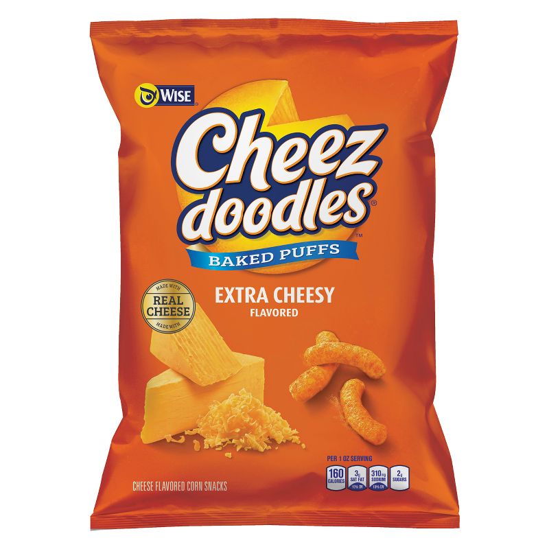 Wise Extra Cheesy Flavored Cheez Doodles Baked Puffs - 8oz