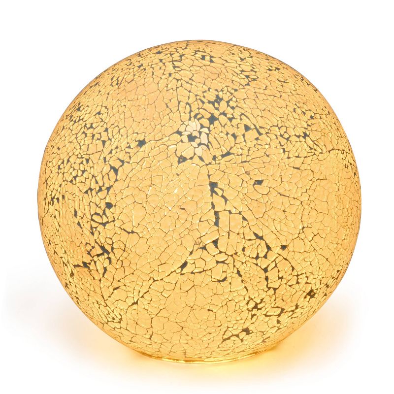 1 Light Mosaic Stone Ball Table Lamp White - Simple Designs