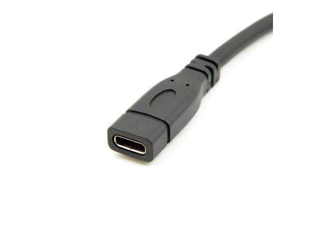 USB 3.1 Type-C USB-C Male to Female Extension Cable for Data and Power Charge Black 20cm