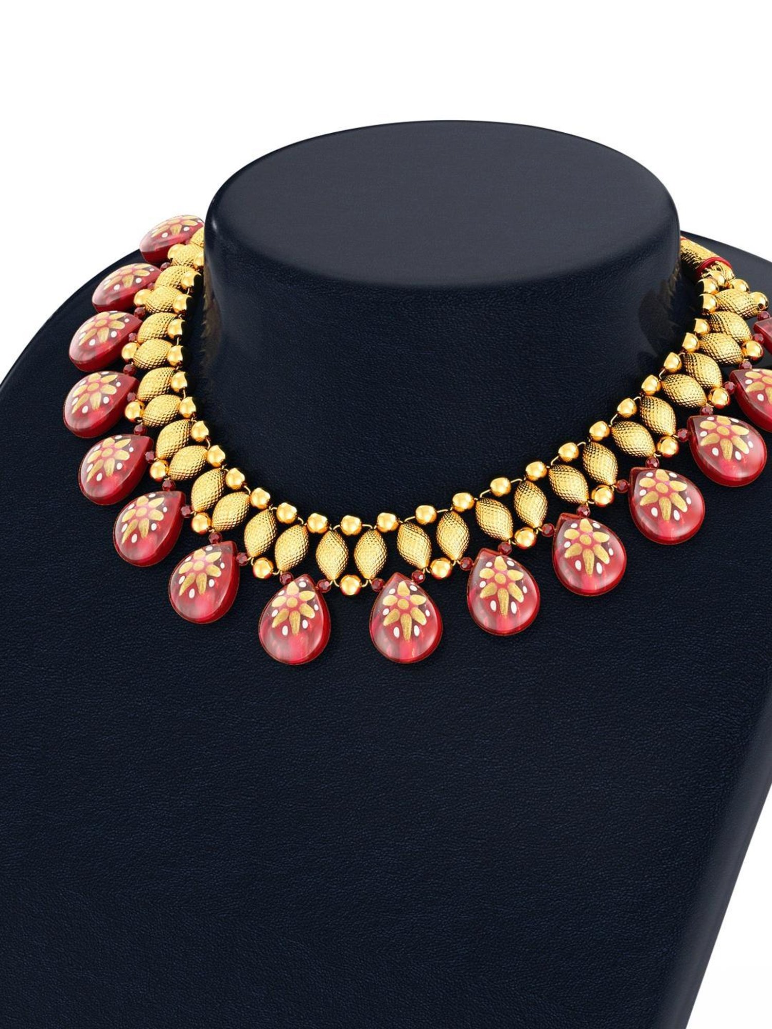 CKC Repouss&iquest; Work Rudraksha Gold Extender Neck Chain: Spiritual Elegance