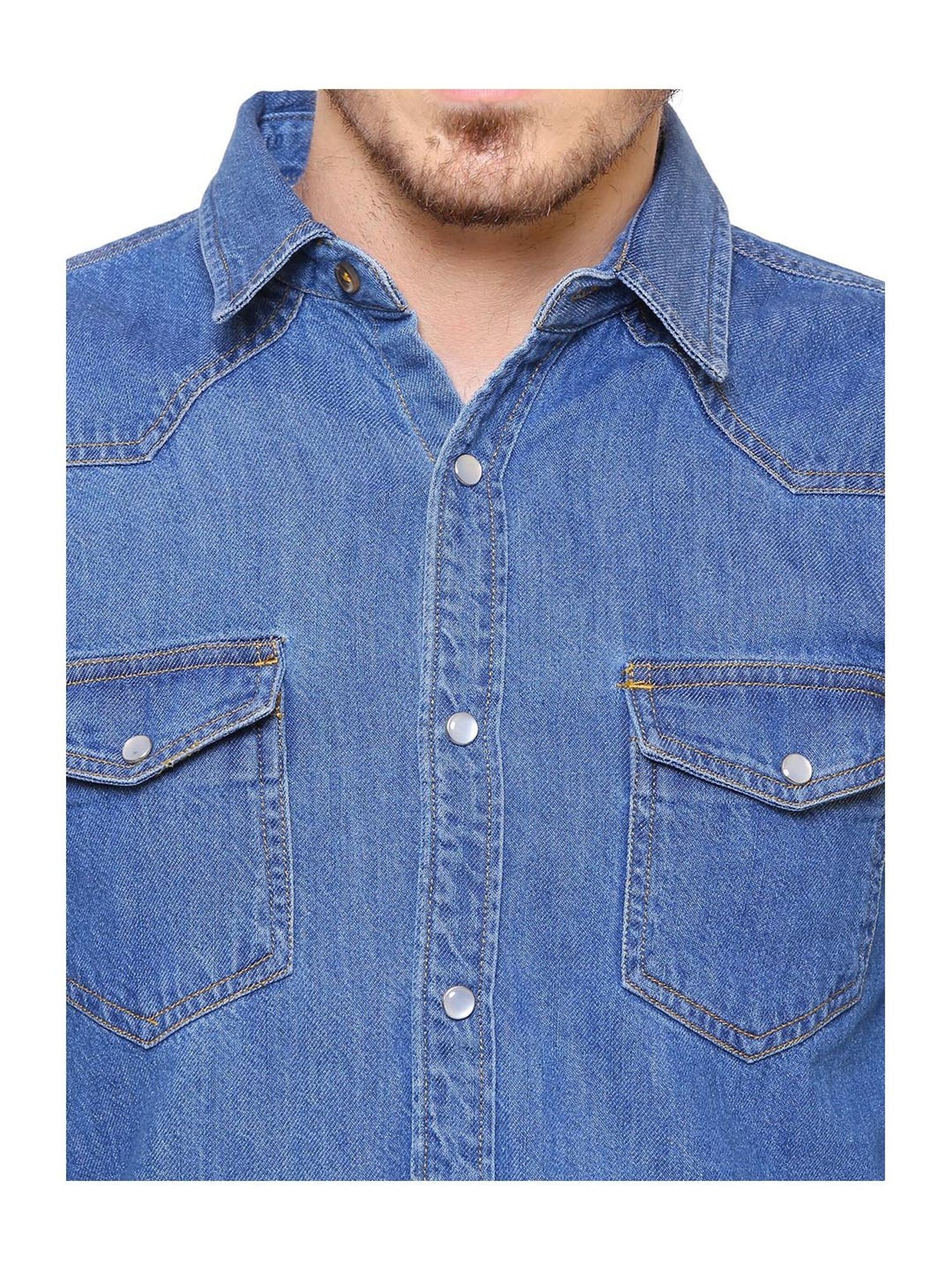 Southbay Blue Full Sleeves Slim Fit Shirt