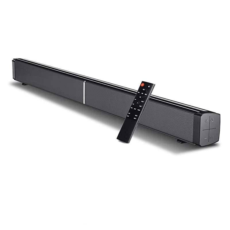 Sound Bar 20 Channel Home Theater Sound Bar with Builtin Subwoofer Wired and Wireless Bluetooth 50 Audio Speaker 32 Inch 60W DSP Bass AdjustableWall Mountable