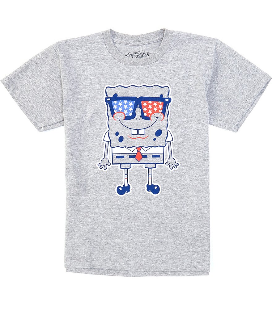 Spongebob Big Boys 8-20 Short-Sleeve Americana Spongebob USA Graphic Tee