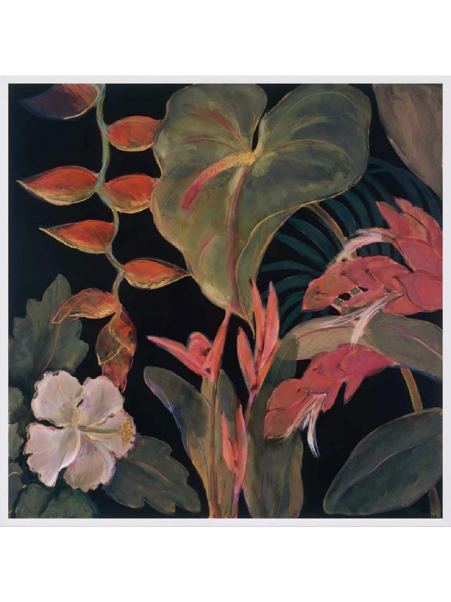 ARTE'VENUE In Bloom Black & Green Canvas Wall Arts - Set of 2 (11 X 11 inch Each)