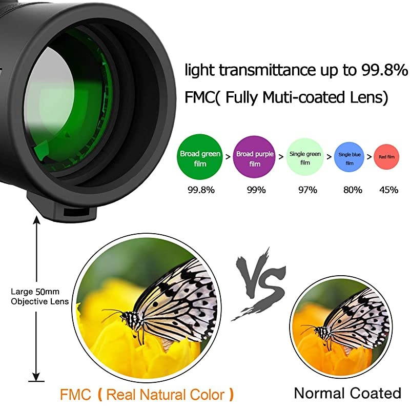 Telescope with Smartphone Holder - 12X50 High Power HD , Camera Shutter, Waterproof IPX7, BAK4 Prism, Tripod for Watching Wildlife Bird Hunting Camping Travel