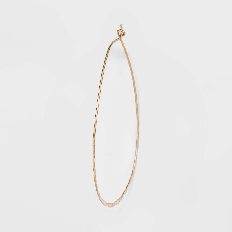 Worn Multi Plated Hammered Rectangle Statement Earrings - A New Day™ Gold