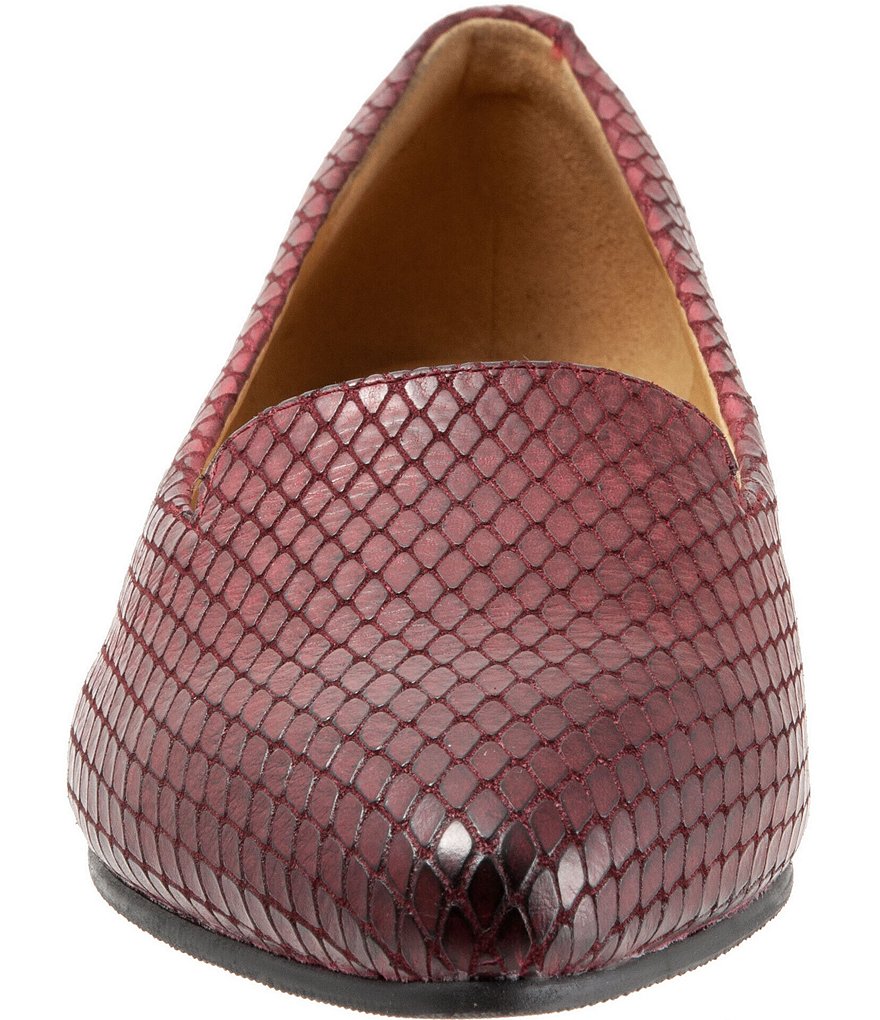 Trotters Harlowe Pattern Detail Leather Flat Loafers