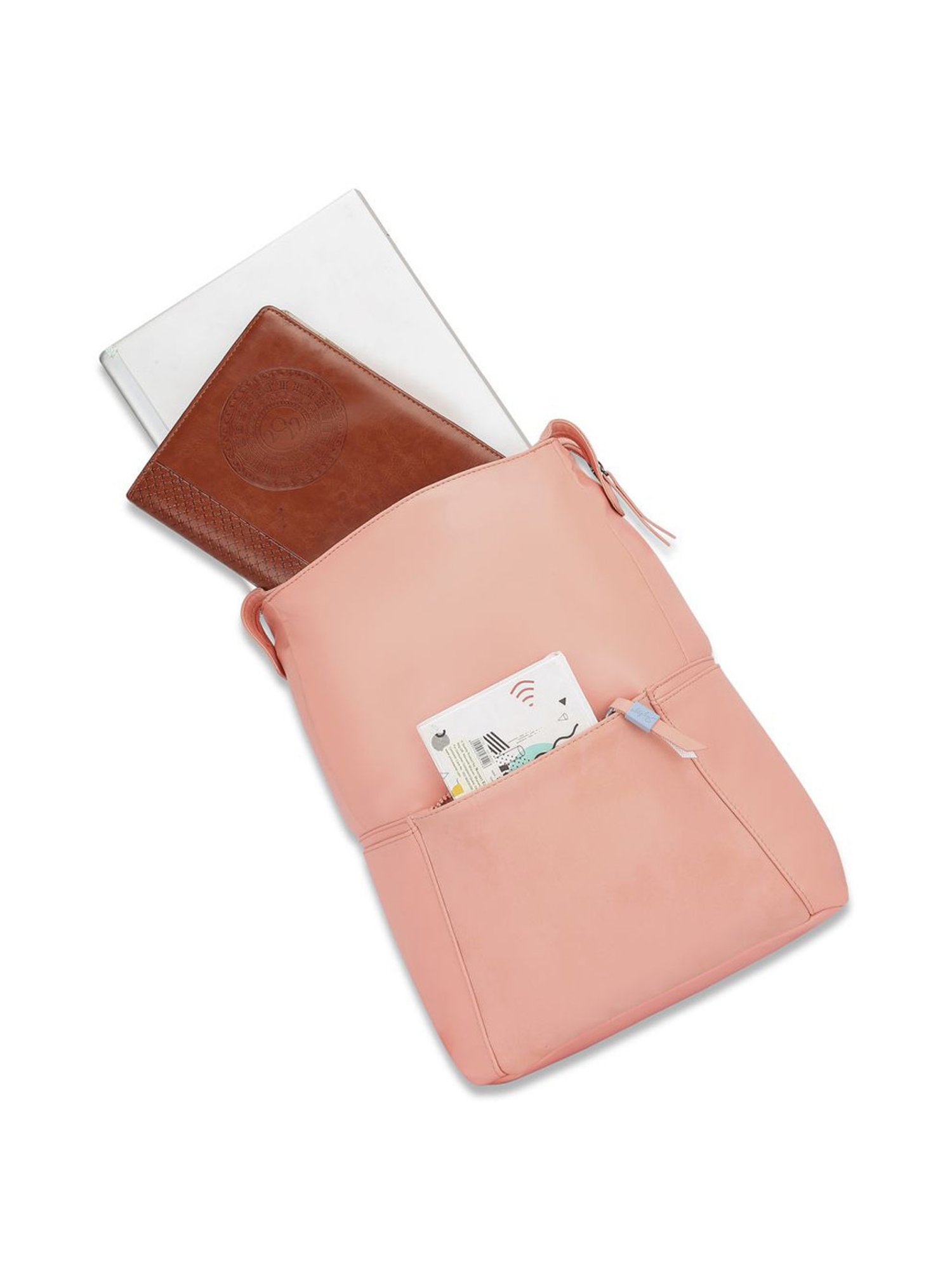 Skybags Rizz 02 Peach Polyester Printed Laptop Backpack - 15 Ltrs