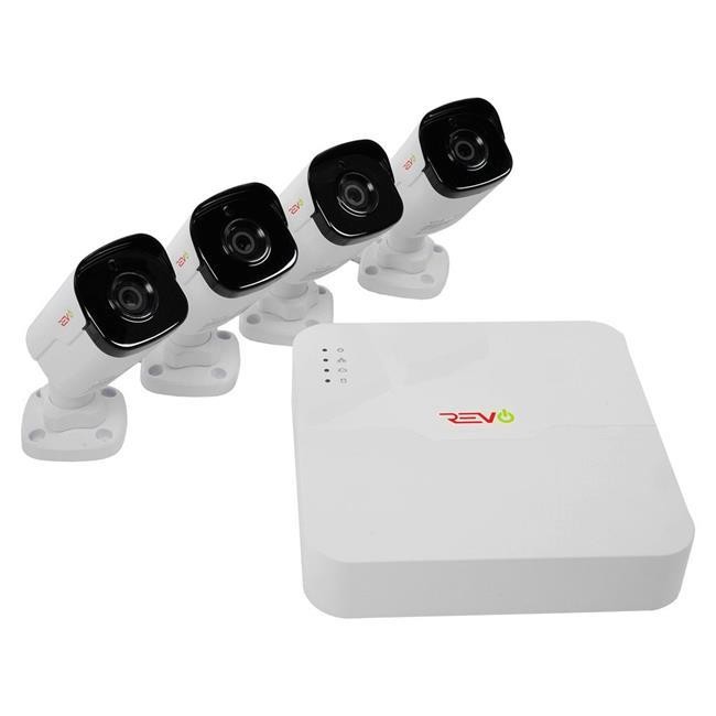Revo America RU42B4GA-1T Ultra HD Audio Capable 4 Channel Surveillance System with 4 4MP Cameras