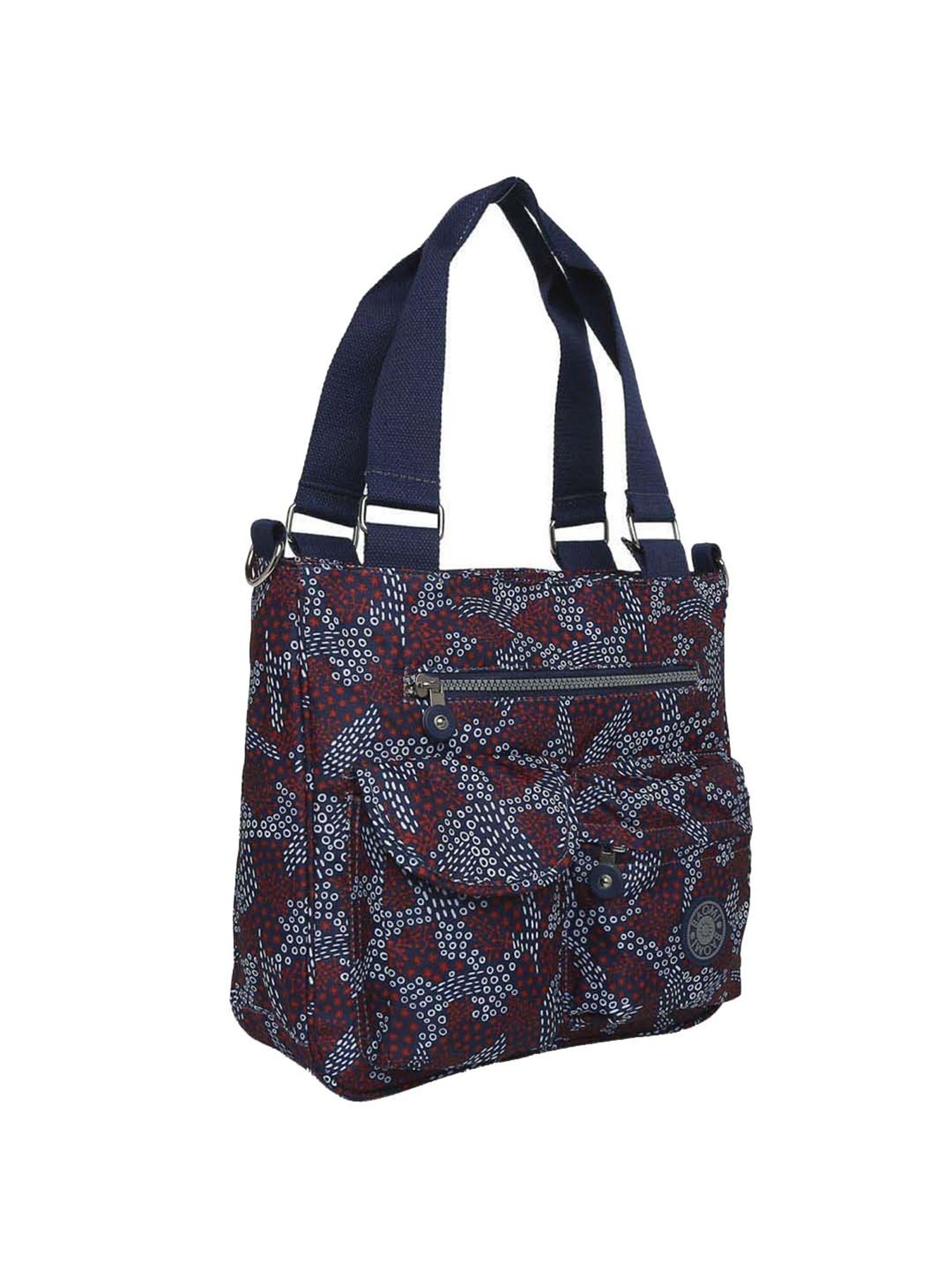 Baomi Blue & Red Printed Medium Shoulder Bag
