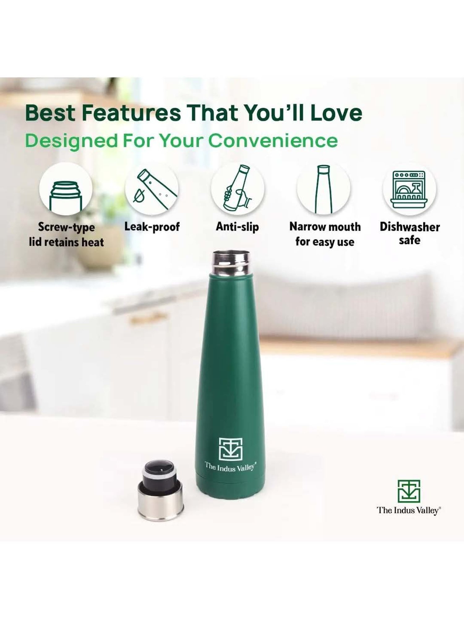 The Indus Valley Red Stainless Steel Pro-Hydro Vacuum Insulated Narrow Mouth Bottle (0.5 L)