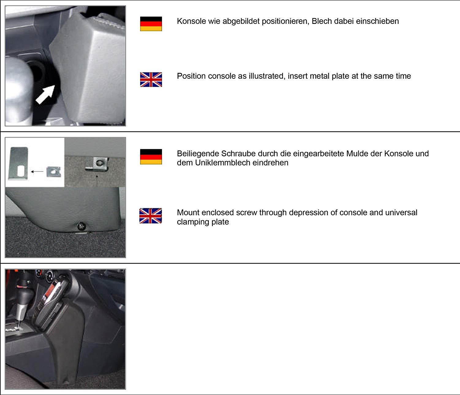 KUDA 086355 Leather Mount Black Compatible with Mitsubishi Lancer (Since 2008)