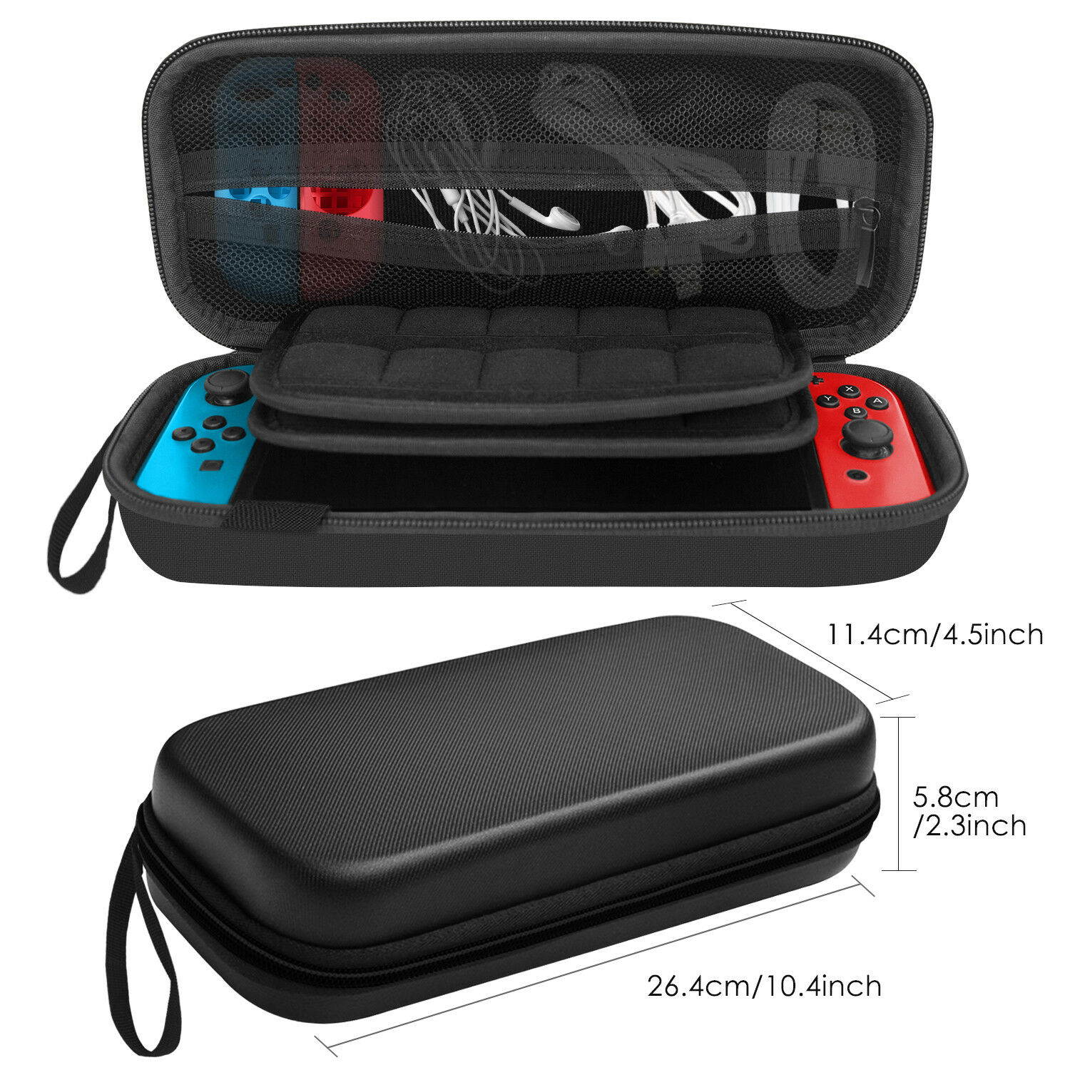 JETech Carrying Case for Nintendo Switch with 20 Game Cartridge Holders Black