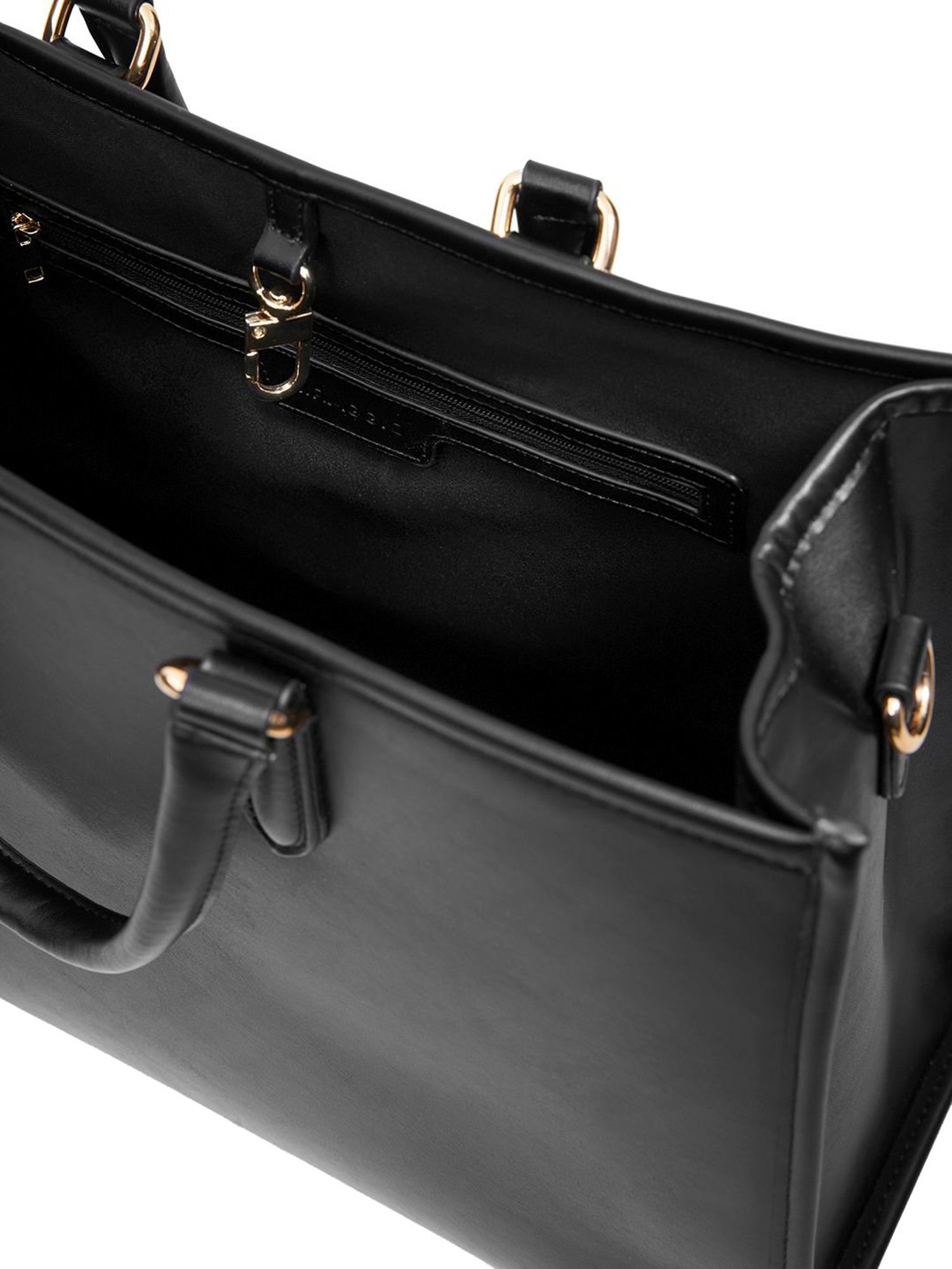 Miraggio Black Solid Large Tote Handbag