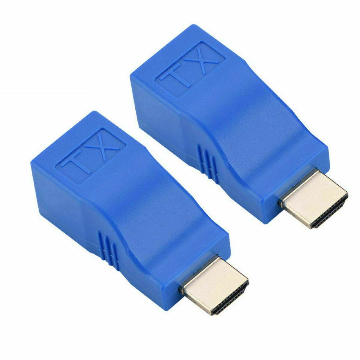 2Pcs 1080P HDMI To RJ45 Over Cat 5e/6 Network Cable Extender Converter Adapter