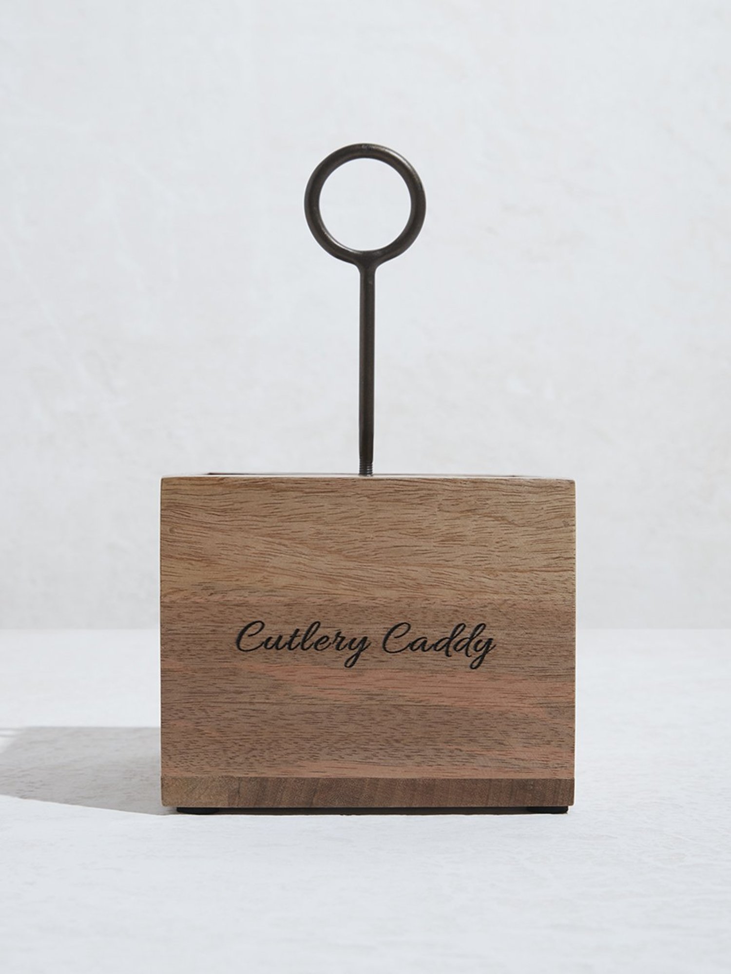 Westside Home Light Brown Wooden Cutlery Caddy