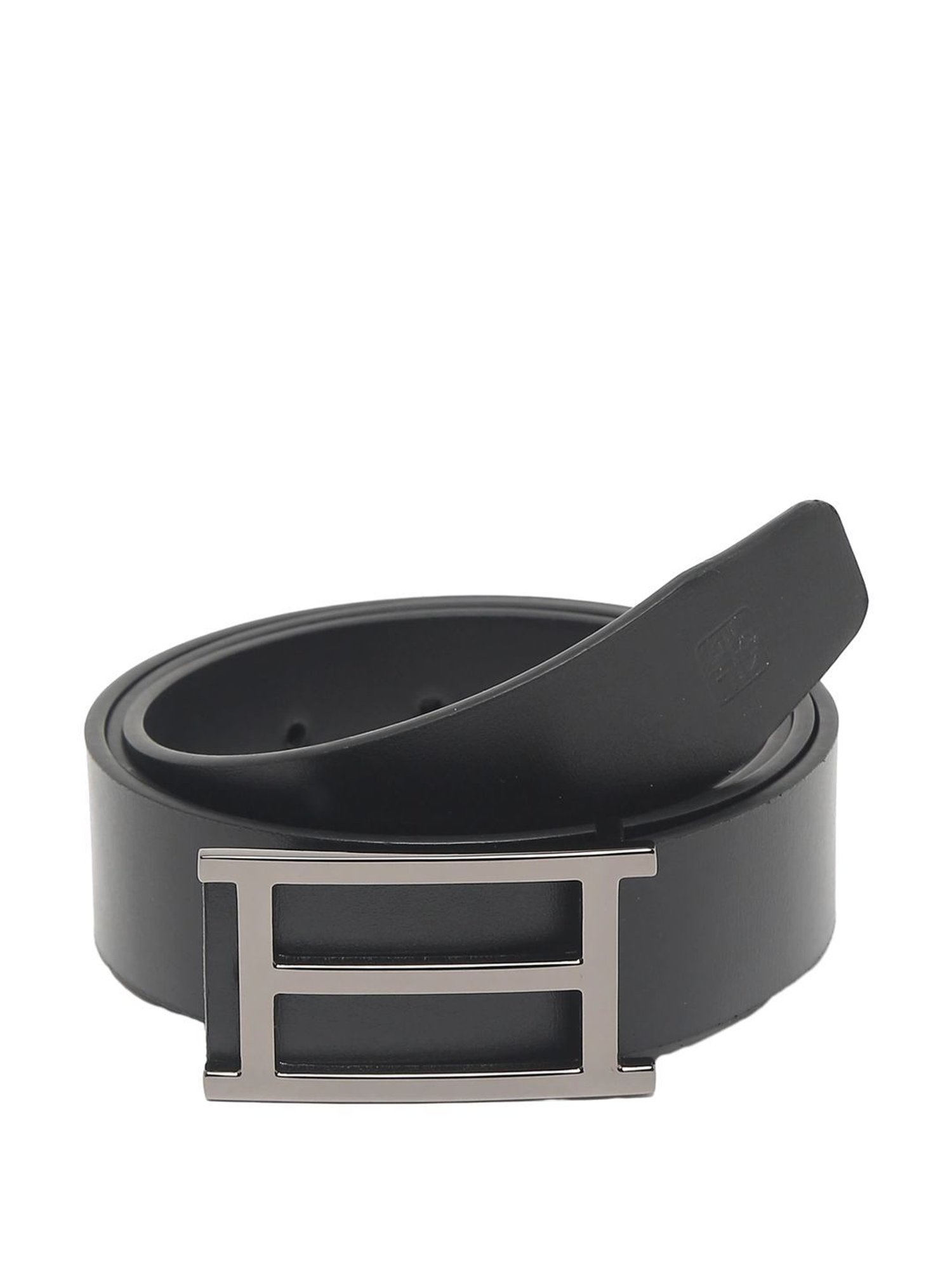 Carlton London Black Leather Waist Belt For Men