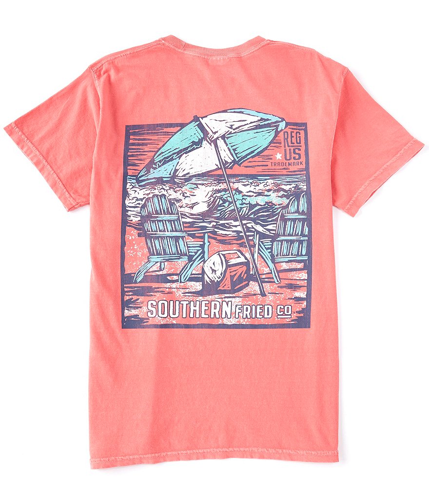 Southern Fried Cotton Men's Ocean View Short-Sleeve Pocket Graphic Tee