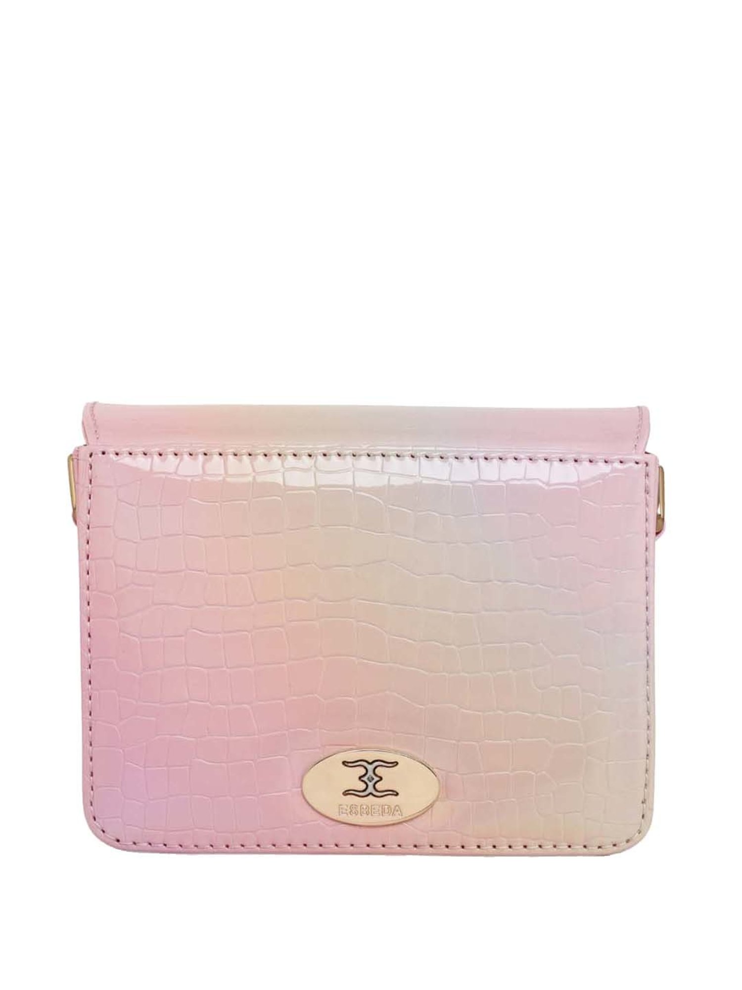 Esbeda Pink Textured Small Sling Handbag