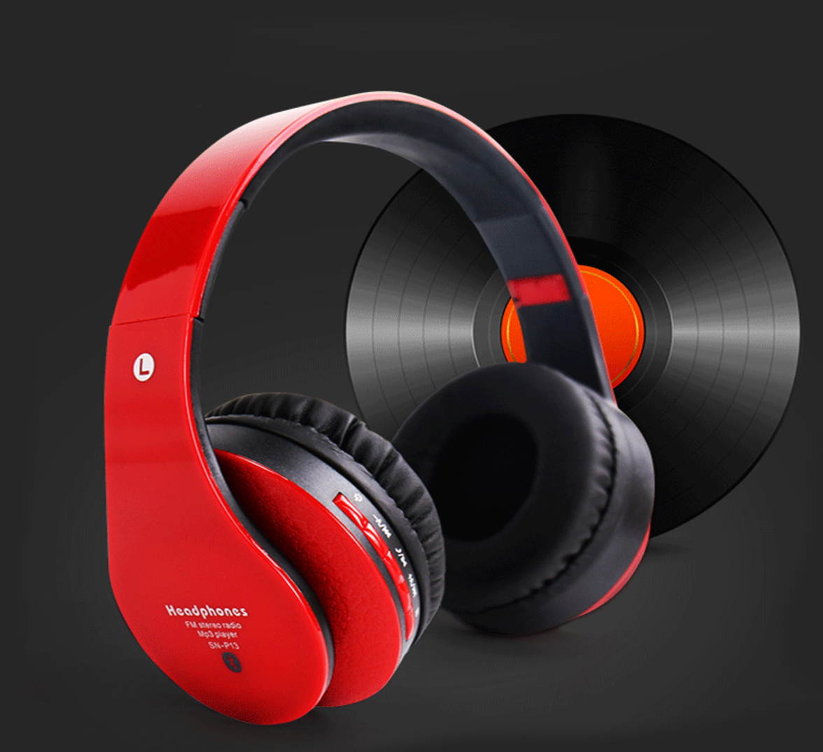 Head-mounted Bluetooth 4.0 Headphones,Wireless Stereo Headset with Deep Bass, Foldable & Lightweight, Perfect for Cell Phone/TV/ PC and Travelling Sports Running music headset