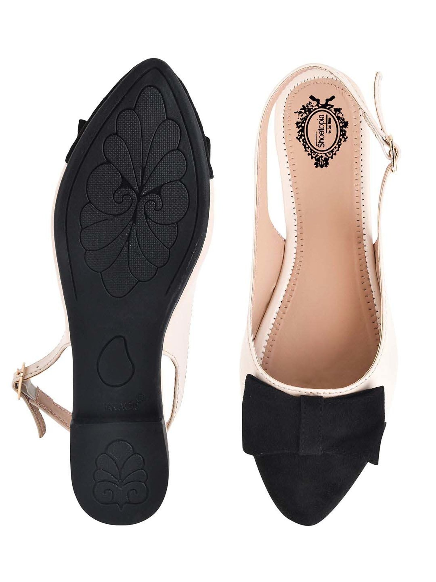 Shoetopia Kids Black & Beige Back Strap Sandals