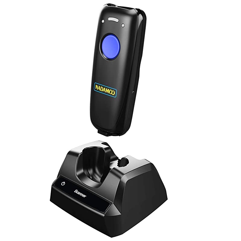 Wireless Barcode Scanner Bluetooth Compatible with Charging Dock Small Portable USB 1D Bar Code Scanner for Inventory 24G Wireless amp Wired Barcode Reader for Tablet iPhone iPad Android iOS