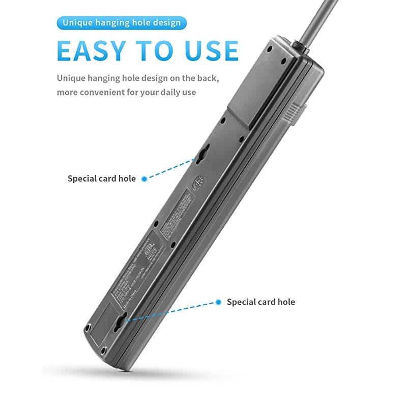 6-Outlet Surge Protector Power Strip