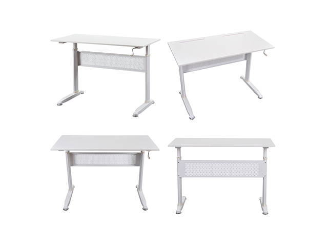 Gaming Desk Home Office Desk Adjustable Height 28.7" to 44.5" Standing Desk with Crank Handle Manual Lifting Table Sturdy Legs With Foot Pads,Black,GT78