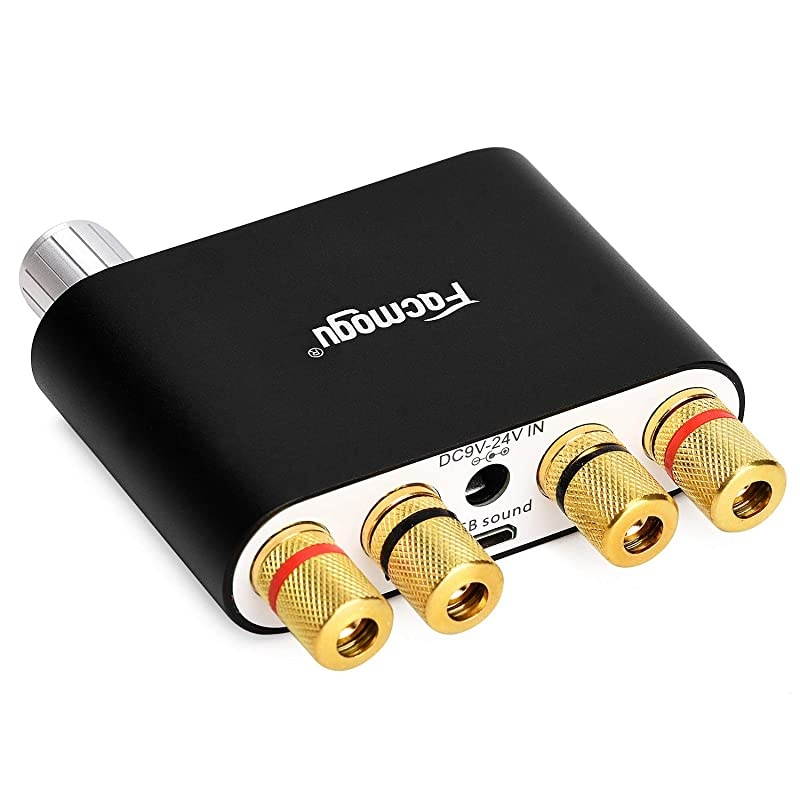 100W Bluetooth Audio Amplifier DC 12 Volt with Power Supply 12V 5A 50W + 50W Dual Channels HIFI Stereo Bluetooth 50 Receiver Bass Amp Home Car Amplifi Builtin EMI Filter Black