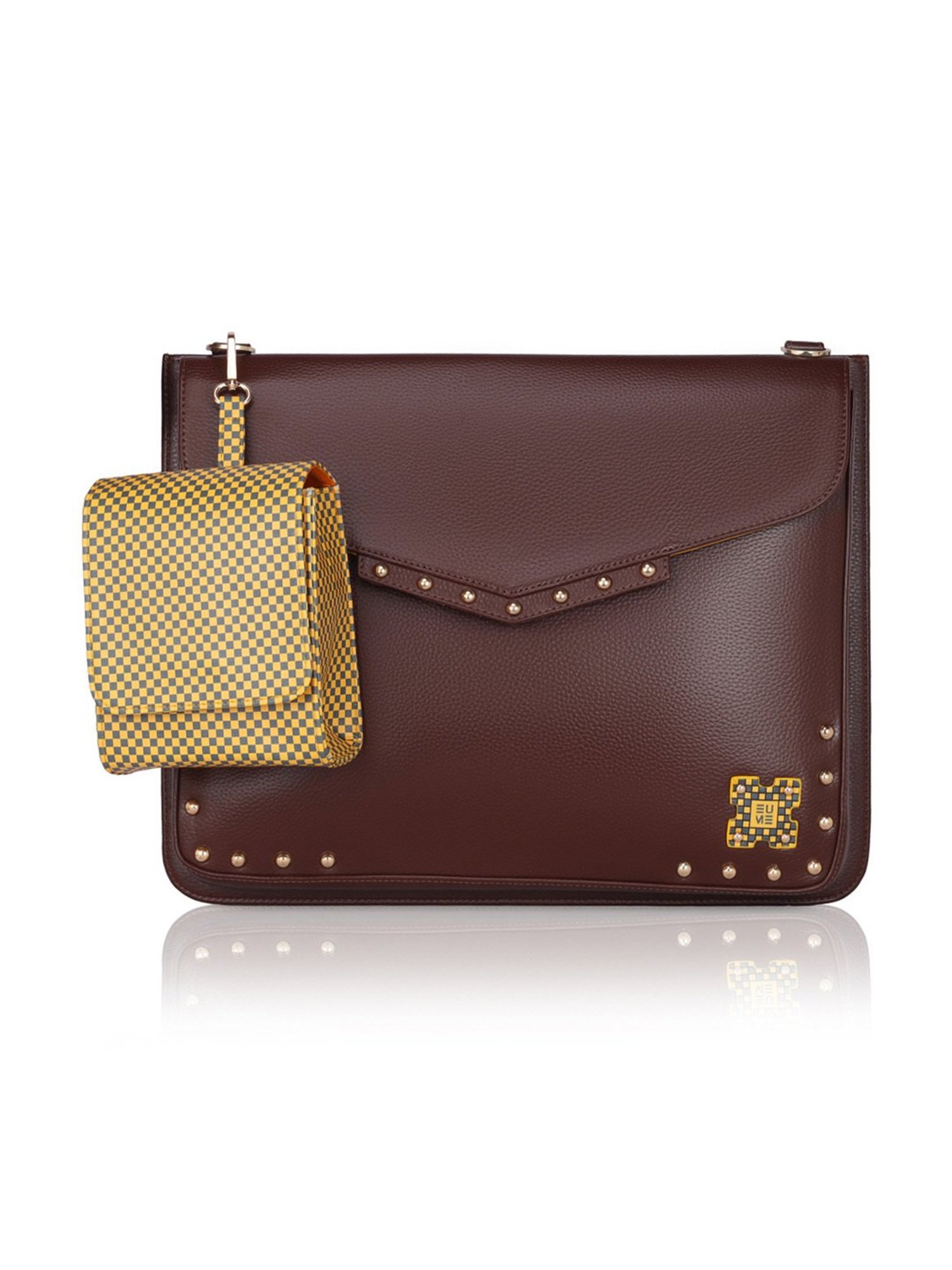 Baggit Brown PVC Solid Laptop Messenger Bag