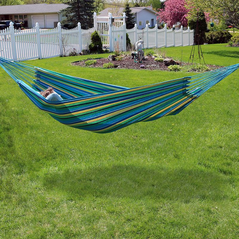 Coronado Double Quilted Hammock Red/Brown Stripe - Smart Living