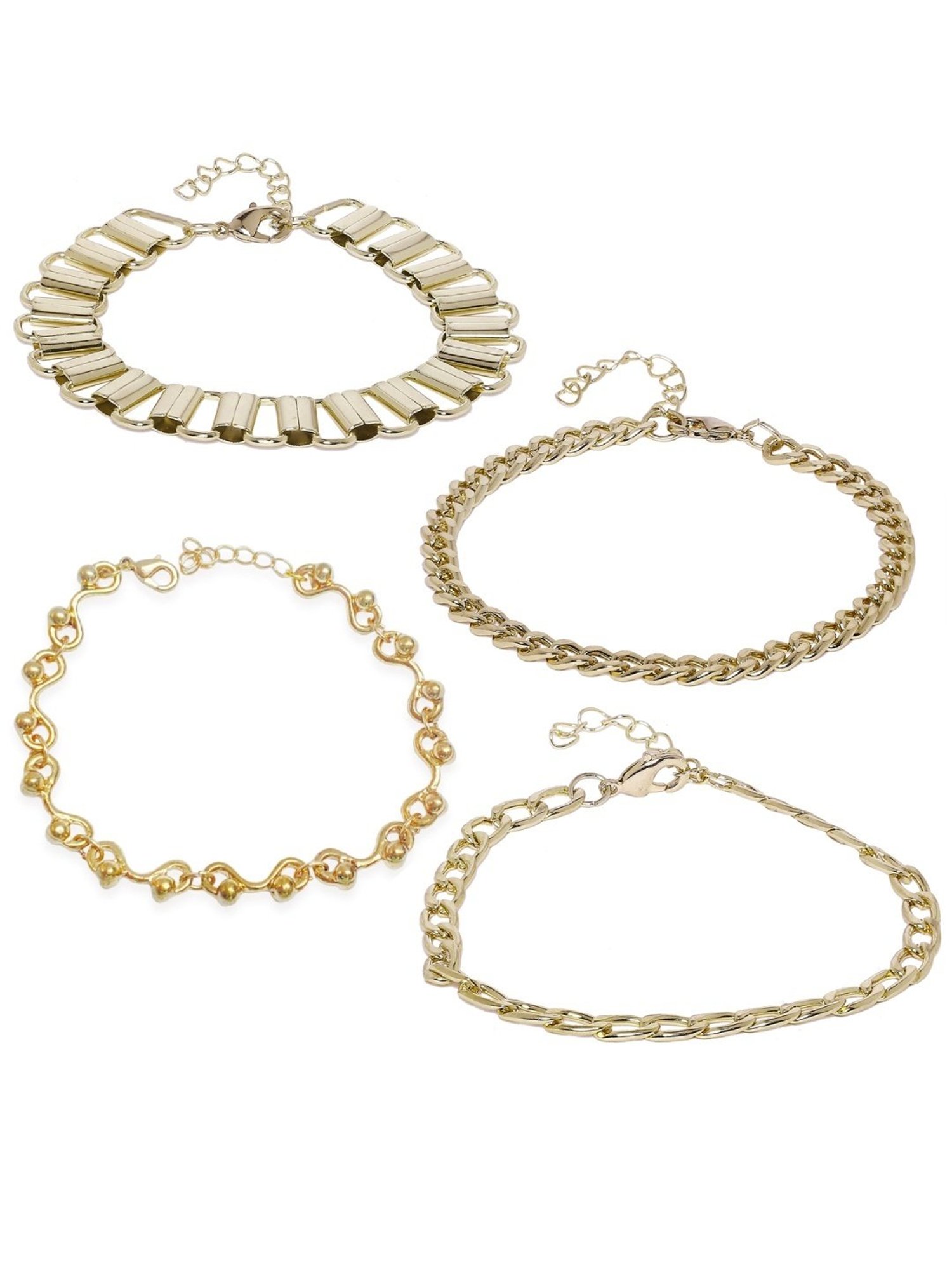 OOMPH Gold Bold Look Delicate Bracelet Pack of 4