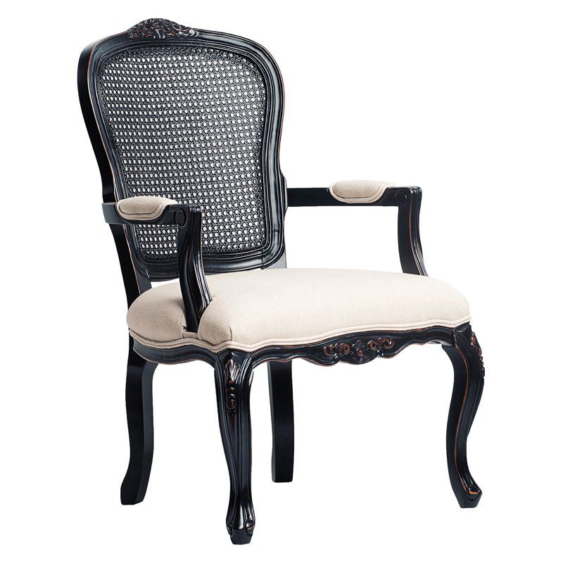 Anna Carved Accent Chair in Black - Comfort Pointe