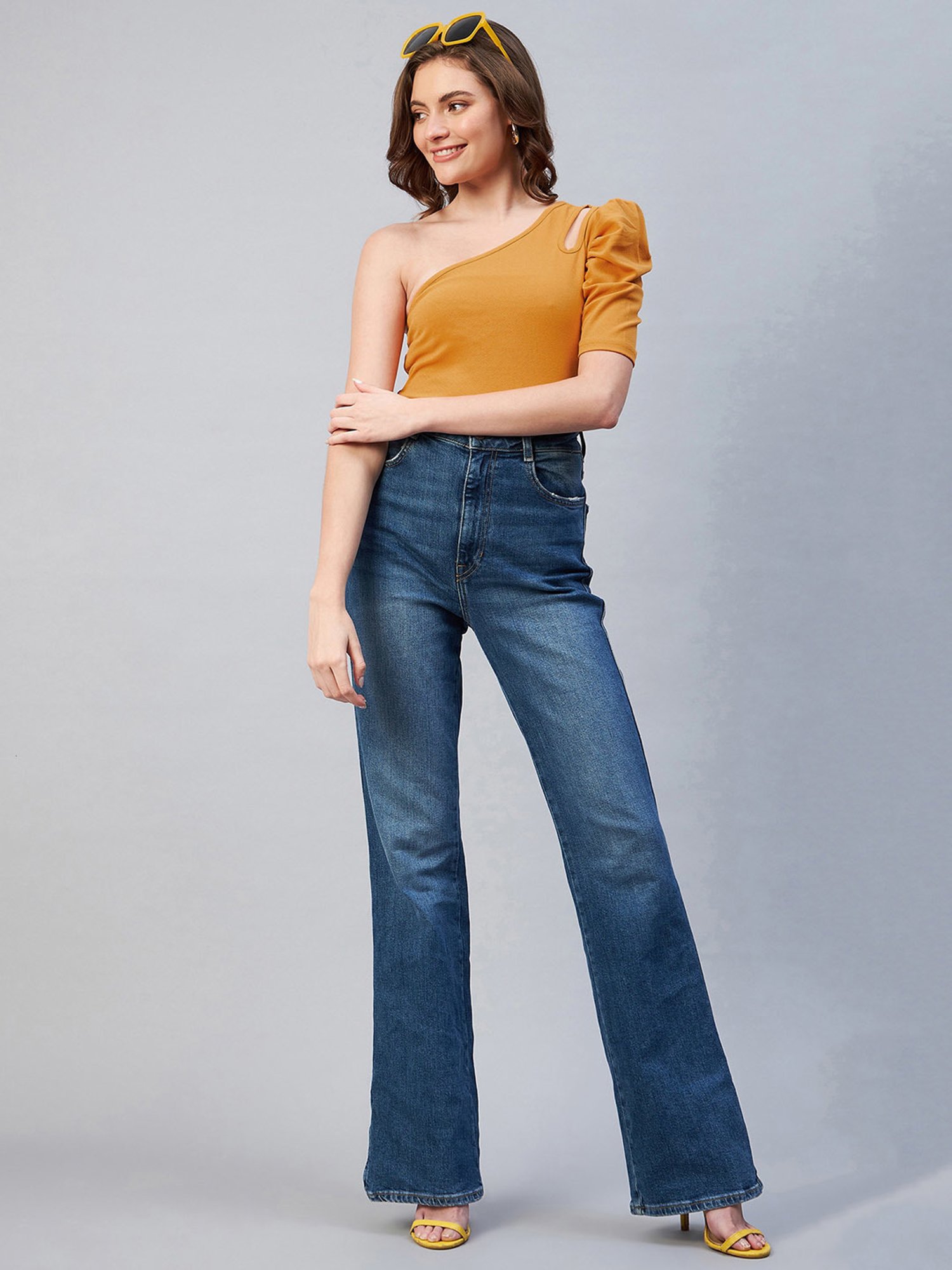 Marie Claire Mustard Top