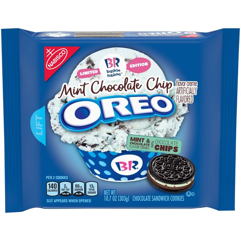 Oreo Baskin Robbins Mint Chocolate Sandwich Cookies - 10.7oz