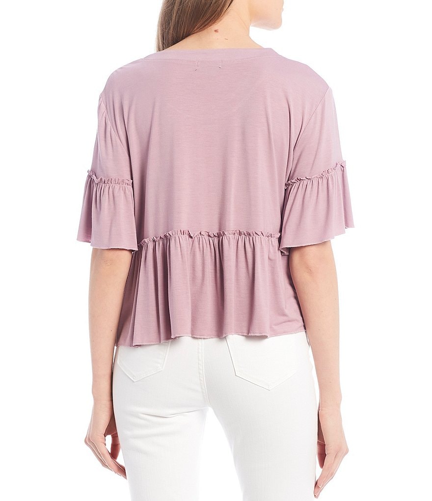 Originality Short Sleeve Boho Peplum Top
