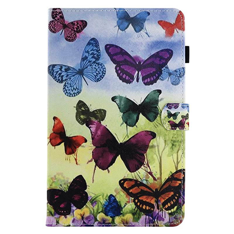 Flip Case for Kindle Fire 7 2015  Magnetic Leather Stand Protective Case with Card Slots for  Kindle Fire 7 Only Fit Fire 7 Display 5th Generation 2015 Release Wild Butterfly